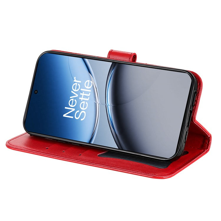 For OnePlus Nord 4 Case PU Leather Wallet Floral Phone Cover Stand View - Red