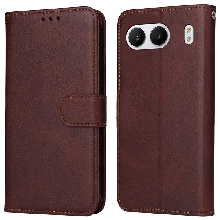 For OnePlus Nord 4 Case Wallet PU Leather Folio Flip Phone Cover - Brown