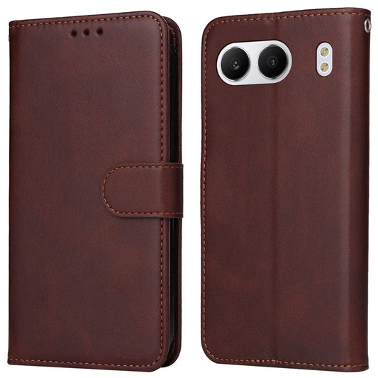 For OnePlus Nord 4 Case Wallet PU Leather Folio Flip Phone Cover - Brown