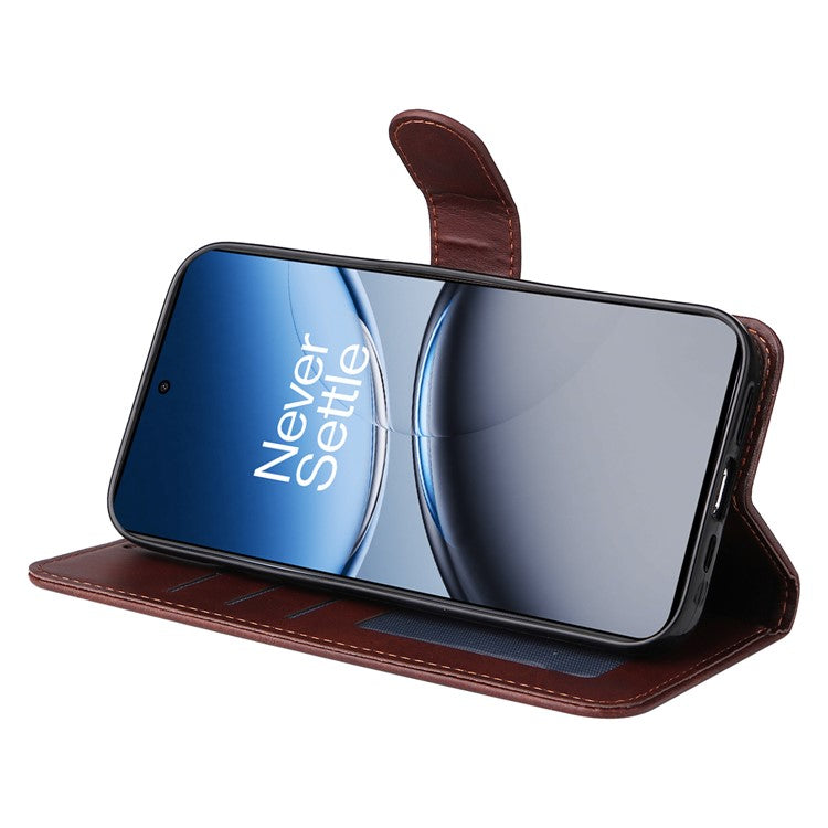 For OnePlus Nord 4 Case Wallet PU Leather Folio Flip Phone Cover - Brown