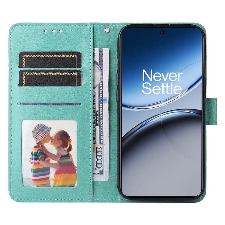 For OnePlus Nord 4 Case Sunflower Imprint Leather Wallet Phone Cover - Green