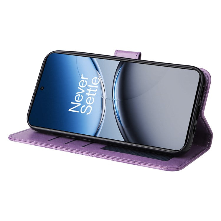 For OnePlus Nord 4 Case Sunflower Imprint Leather Wallet Phone Cover - Purple