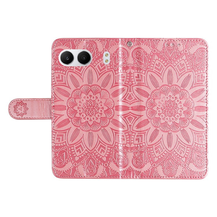 For OnePlus Nord 4 Case Sunflower Imprint Leather Wallet Phone Cover - Pink