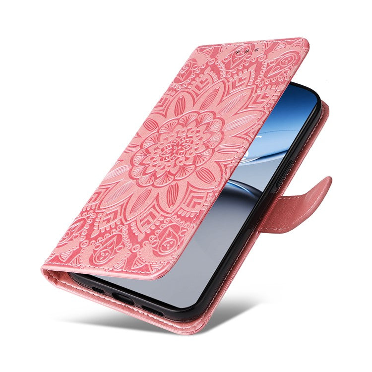 For OnePlus Nord 4 Case Sunflower Imprint Leather Wallet Phone Cover - Pink