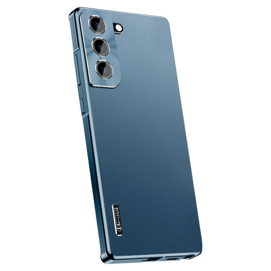 IM-CHEN Shockproof Case for Samsung Galaxy S21+ 5G Anti-Drop Slim Phone Case Hard PC Metal Frame Matte Phone Cover with Magnetic / Buckle Lock - Blue