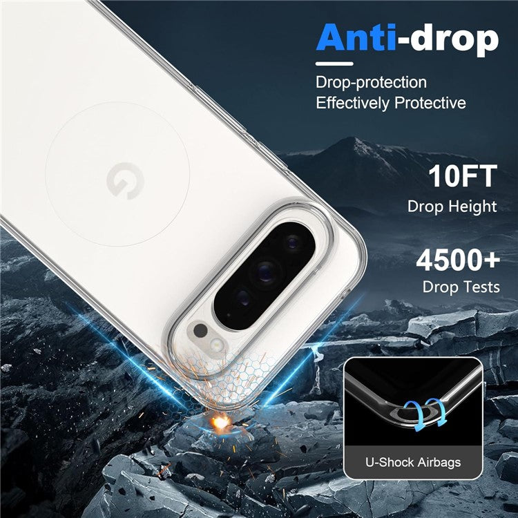 For Google Pixel 9 Pro XL Clear TPU Anti-Scratch Phone Case + 2.5D Arc Edge Screen Protector