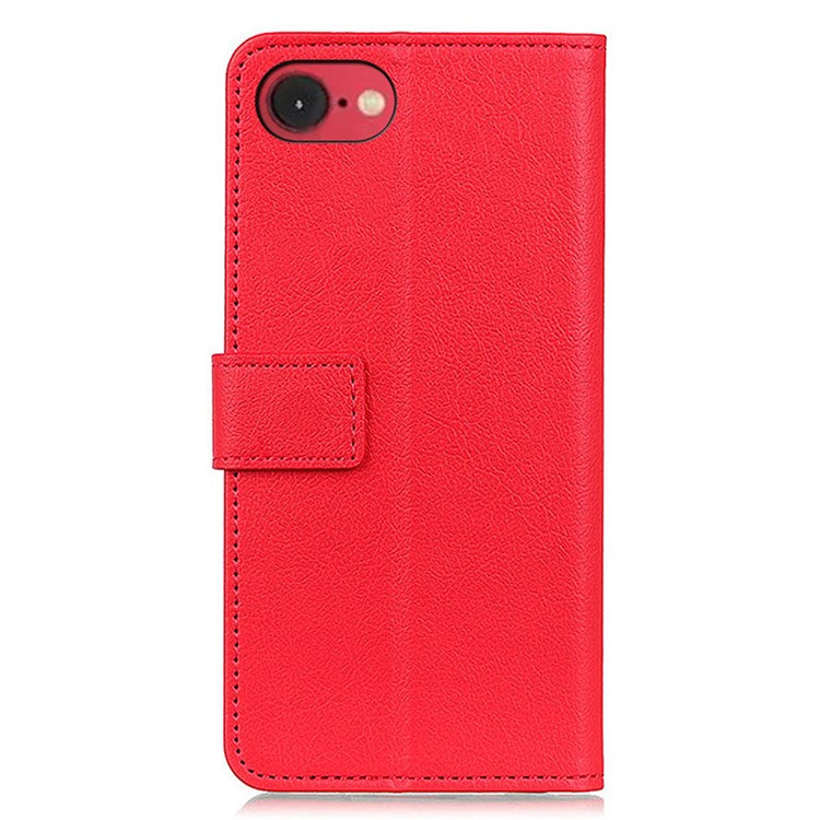 For iPhone 16e Case PU Leather Stand Wallet Phone Cover - Red