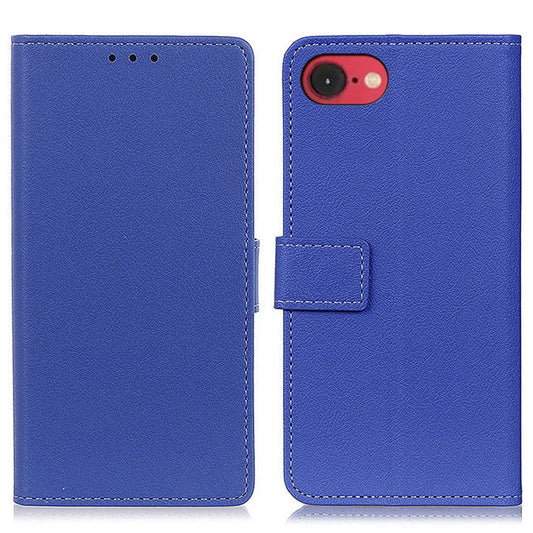 For iPhone 16e Case PU Leather Stand Wallet Phone Cover - Blue