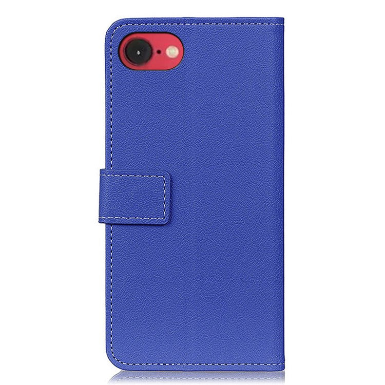 For iPhone 16e Case PU Leather Stand Wallet Phone Cover - Blue