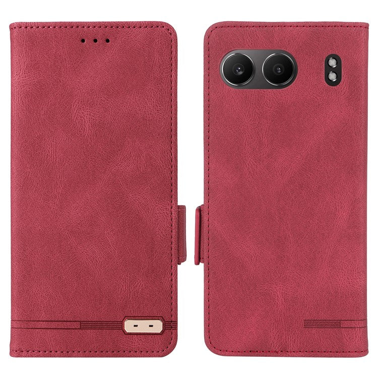 For OnePlus Nord 4 Case Leather Wallet Flip Phone Cover with Hardware Decor - Rose
