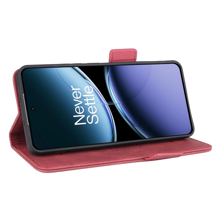 For OnePlus Nord 4 Case Leather Wallet Flip Phone Cover with Hardware Decor - Rose