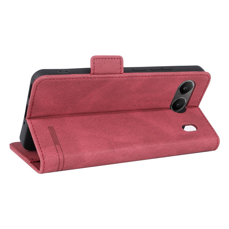 For OnePlus Nord 4 Case Leather Wallet Flip Phone Cover with Hardware Decor - Rose