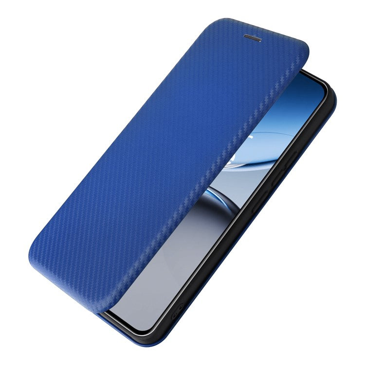 For OnePlus Nord 4 Case Carbon Fiber Texture Drop-Proof PU Leather Phone Cover - Blue