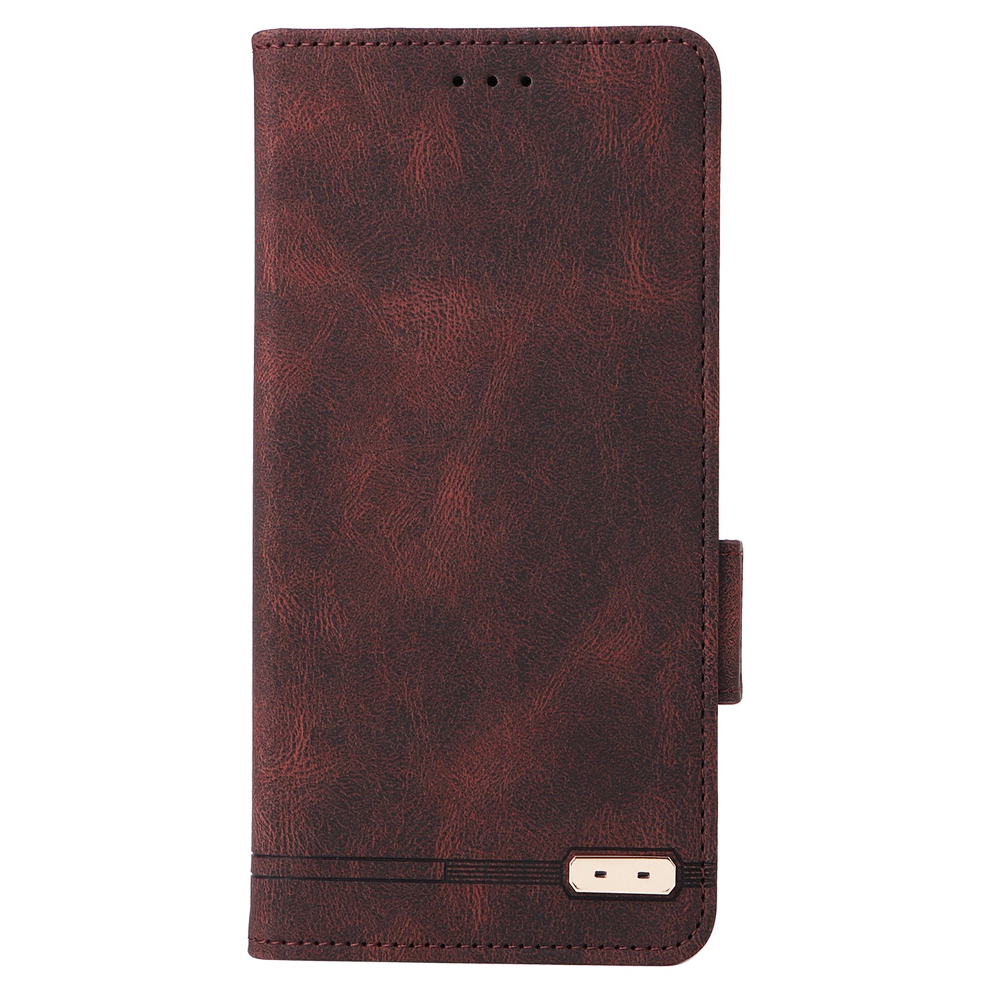 For Samsung Galaxy A16 5G / A16 4G Case Leather Wallet Flip Phone Cover with Hardware Decor - Coffee