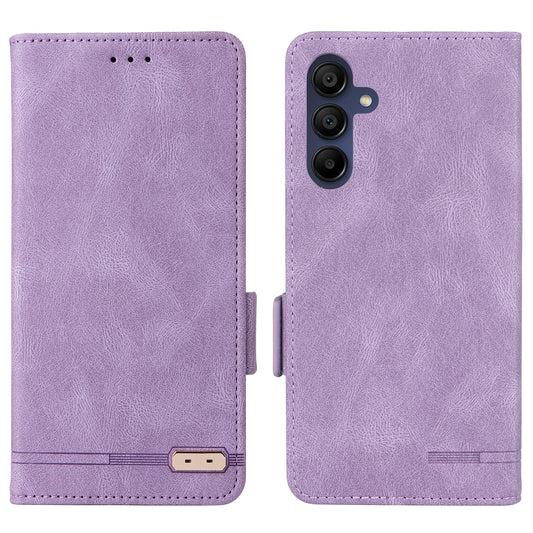 For Samsung Galaxy A16 5G / A16 4G Case Leather Wallet Flip Phone Cover with Hardware Decor - Purple
