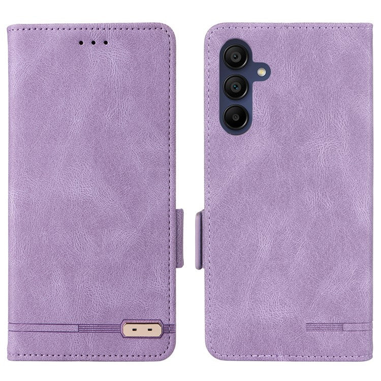 For Samsung Galaxy A16 5G Case Leather Wallet Flip Phone Cover with Hardware Decor - Purple