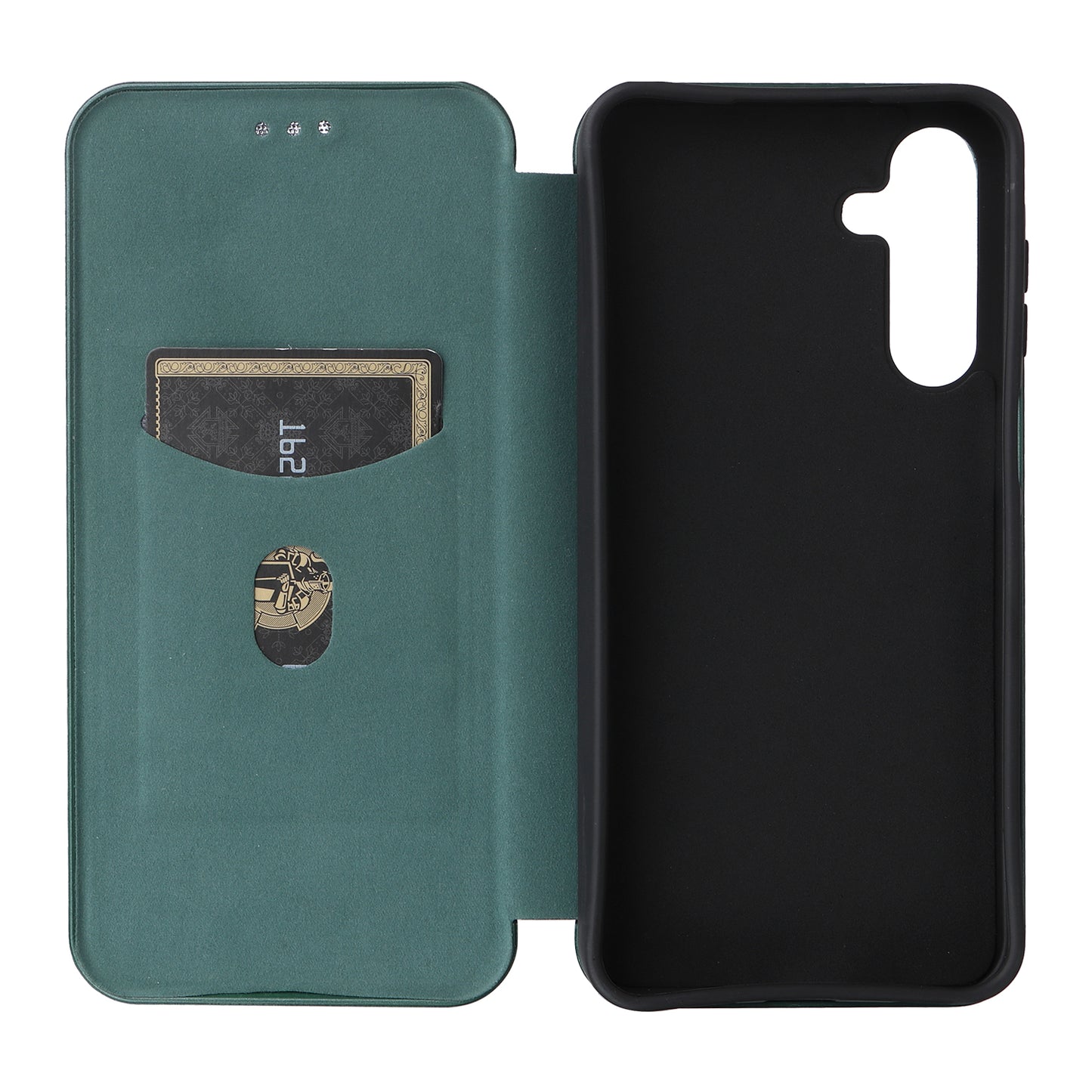 For Samsung Galaxy A16 5G / A16 4G Case Carbon Fiber Texture Drop-Proof PU Leather Phone Cover - Green