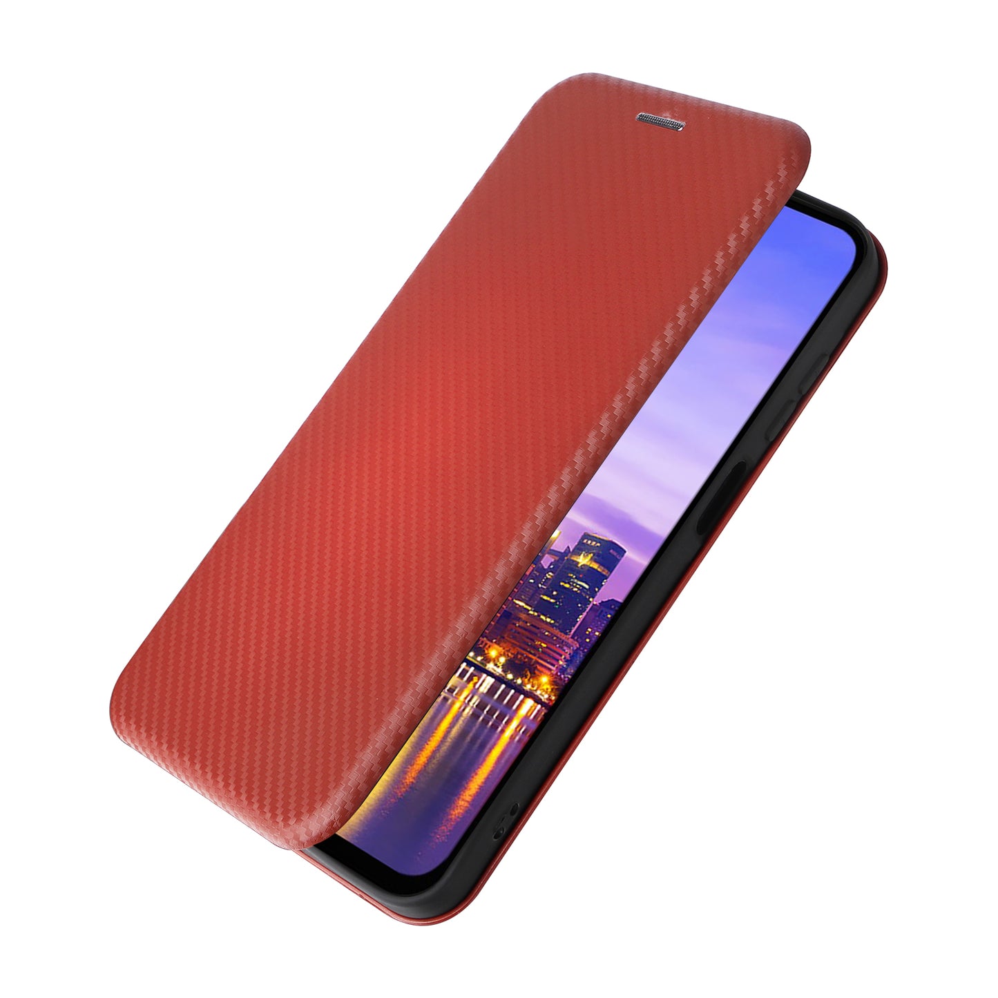 For Samsung Galaxy A16 5G / A16 4G Case Carbon Fiber Texture Drop-Proof PU Leather Phone Cover - Brown