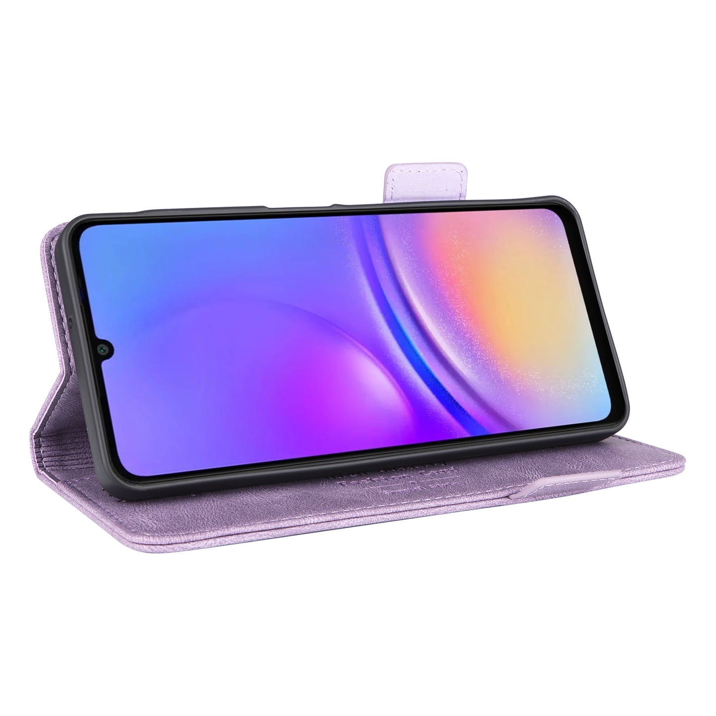 For Samsung Galaxy A06 Case Leather Wallet Flip Phone Cover with Hardware Decor - Purple