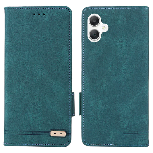For Samsung Galaxy A06 Case Leather Wallet Flip Phone Cover with Hardware Decor - Blue