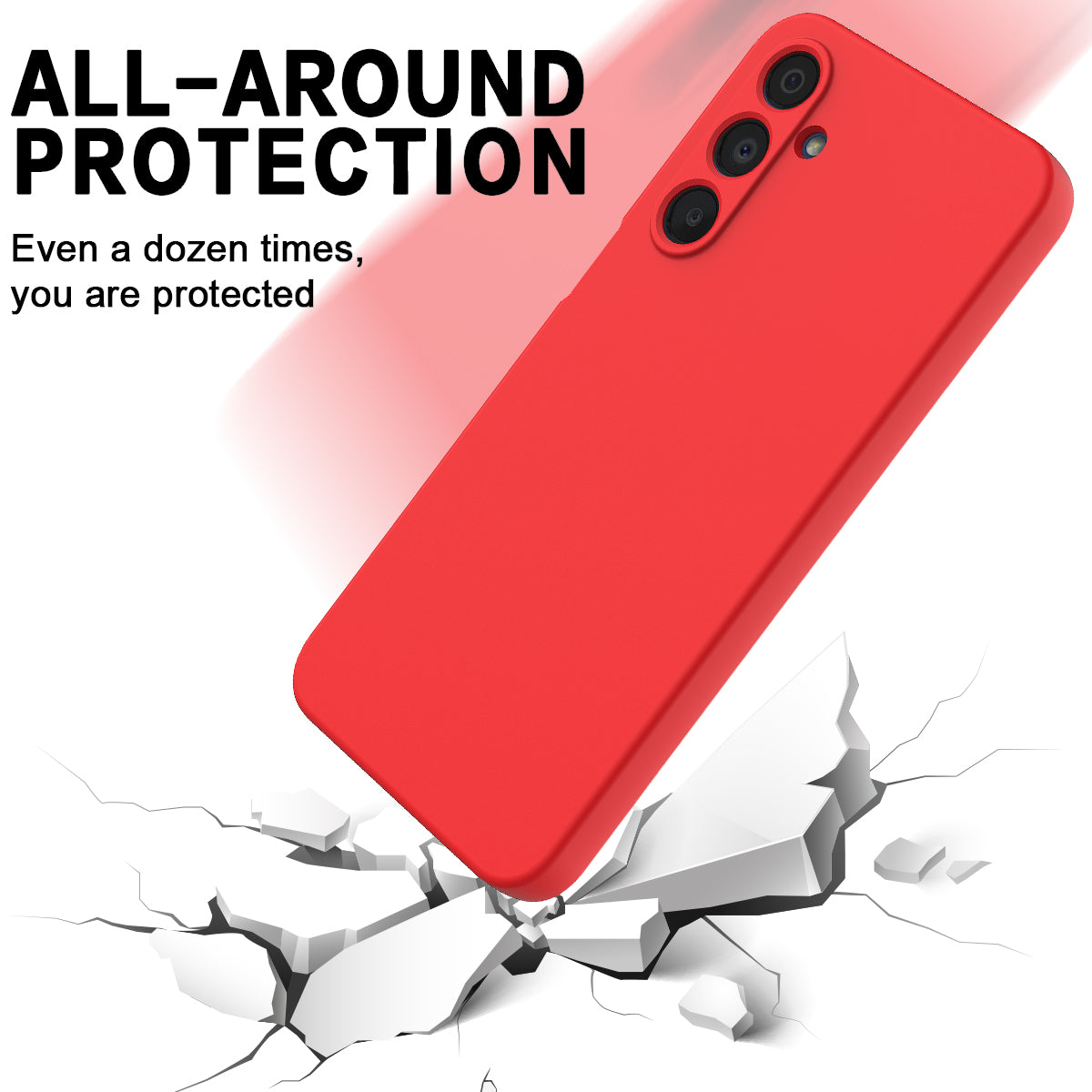 For Samsung Galaxy A16 5G / A16 4G Case Liquid Silicone Anti-Scratch Phone Cover with Hand Strap - Red