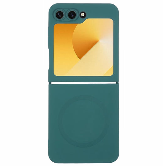 For Samsung Galaxy Z Flip7 FE 5G / Z Flip6 5G Case Compatible with MagSafe Shockproof TPU Phone Cover - Midnight Green