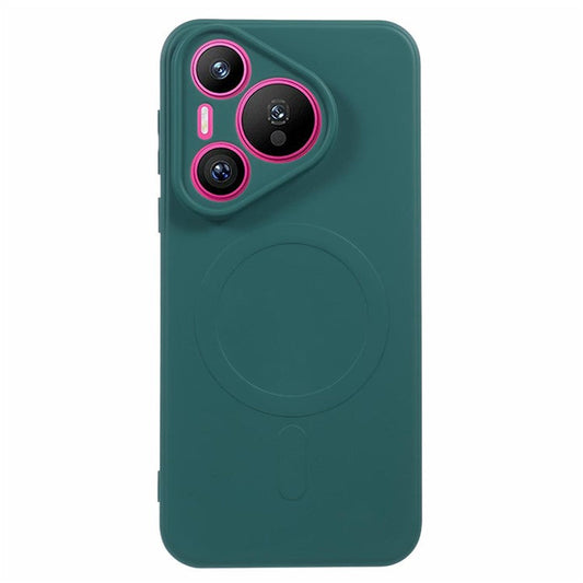 For Huawei Pura 70 Case Shockproof TPU Phone Cover Compatible with MagSafe - Dark Green