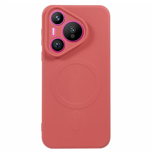 For Huawei Pura 70 Case Shockproof TPU Phone Cover Compatible with MagSafe - Camellia Red