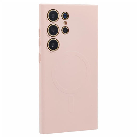 For Samsung Galaxy S24 Ultra Case Shockproof TPU Phone Cover Compatible with MagSafe - Pink