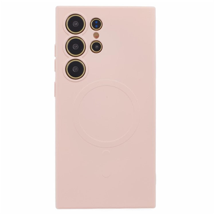 For Samsung Galaxy S24 Ultra Case Shockproof TPU Phone Cover Compatible with MagSafe - Pink
