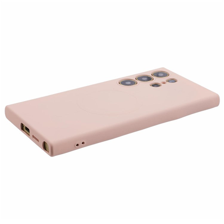 For Samsung Galaxy S24 Ultra Case Shockproof TPU Phone Cover Compatible with MagSafe - Pink