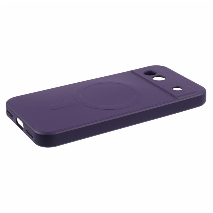 For Google Pixel 8a Case Shockproof TPU Phone Cover Compatible with MagSafe - Dark Purple