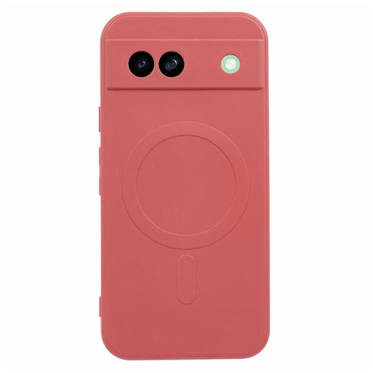 For Google Pixel 8a Case Shockproof TPU Phone Cover Compatible with MagSafe - Camellia Red