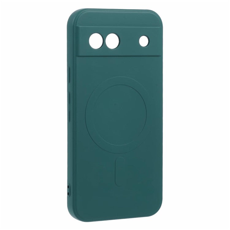 For Google Pixel 8a Case Shockproof TPU Phone Cover Compatible with MagSafe - Dark Green