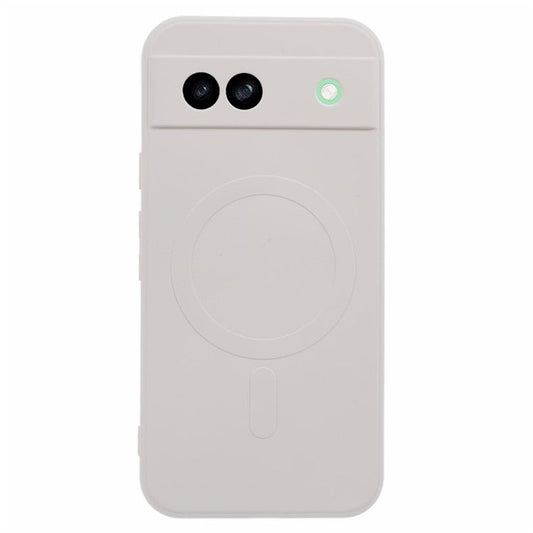 For Google Pixel 8a Case Shockproof TPU Phone Cover Compatible with MagSafe - White