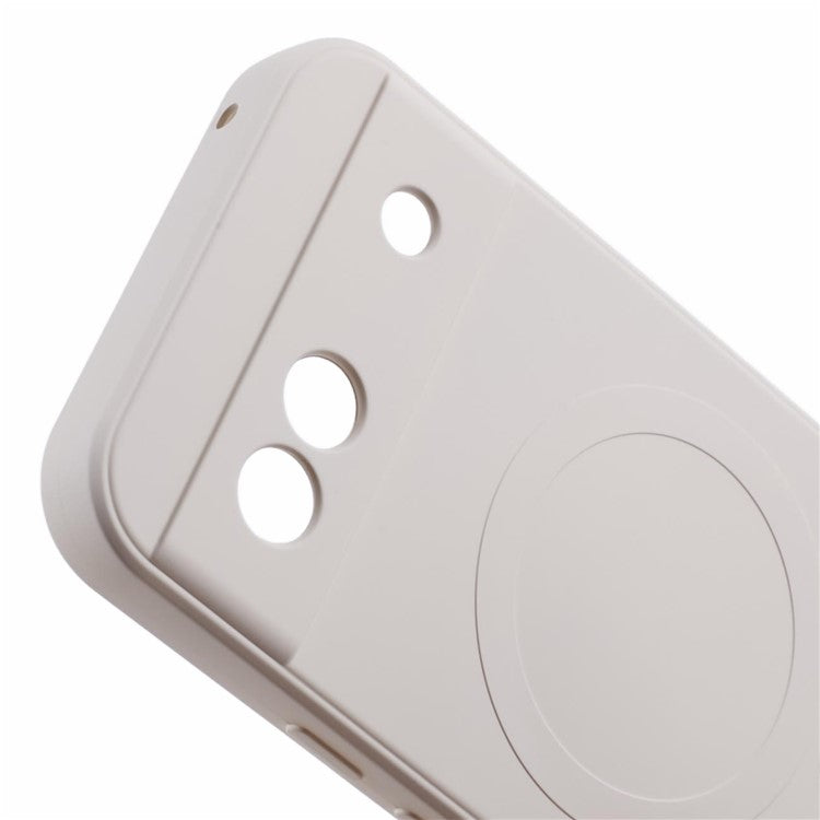 For Google Pixel 8a Case Shockproof TPU Phone Cover Compatible with MagSafe - White