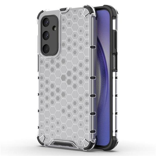 For Samsung Galaxy M35 5G Case PC+TPU Phone Cover Honeycomb Shape - Grey