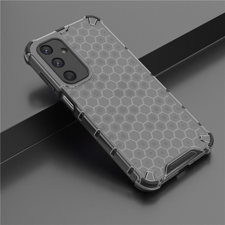 For Samsung Galaxy M35 5G Case PC+TPU Phone Cover Honeycomb Shape - Black
