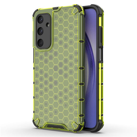 For Samsung Galaxy M35 5G Case PC+TPU Phone Cover Honeycomb Shape - Green