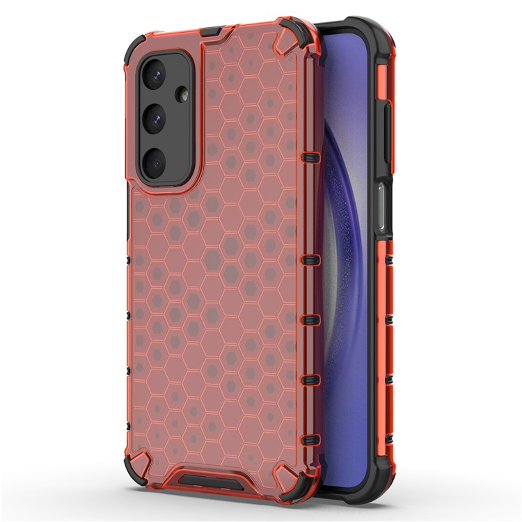 For Samsung Galaxy M35 5G Case PC+TPU Phone Cover Honeycomb Shape - Red
