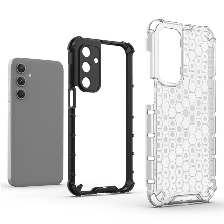 For Samsung Galaxy M35 5G Case PC+TPU Phone Cover Honeycomb Shape - Red