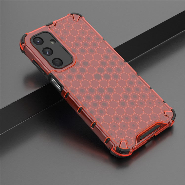 For Samsung Galaxy M35 5G Case PC+TPU Phone Cover Honeycomb Shape - Red