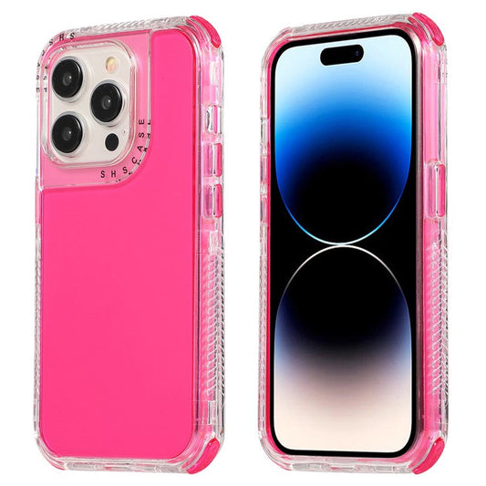 For iPhone 16 Pro Case Corners Impact Protection PC+TPU Clear Phone Cover - Rose