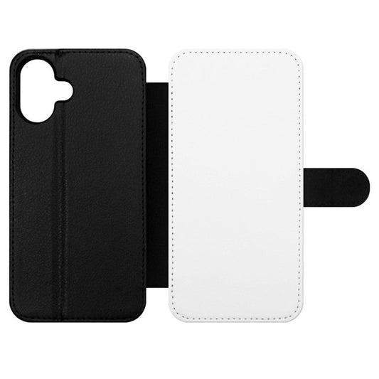 For iPhone 16 Plus Case PU Leather Sublimation Blank Smart Phone Cover with Card Holder