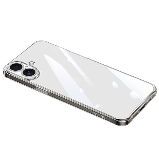 SULADA For iPhone 16 Plus Clear Case TPU +Tempered Glass Shockproof Phone Case - Transparent Black