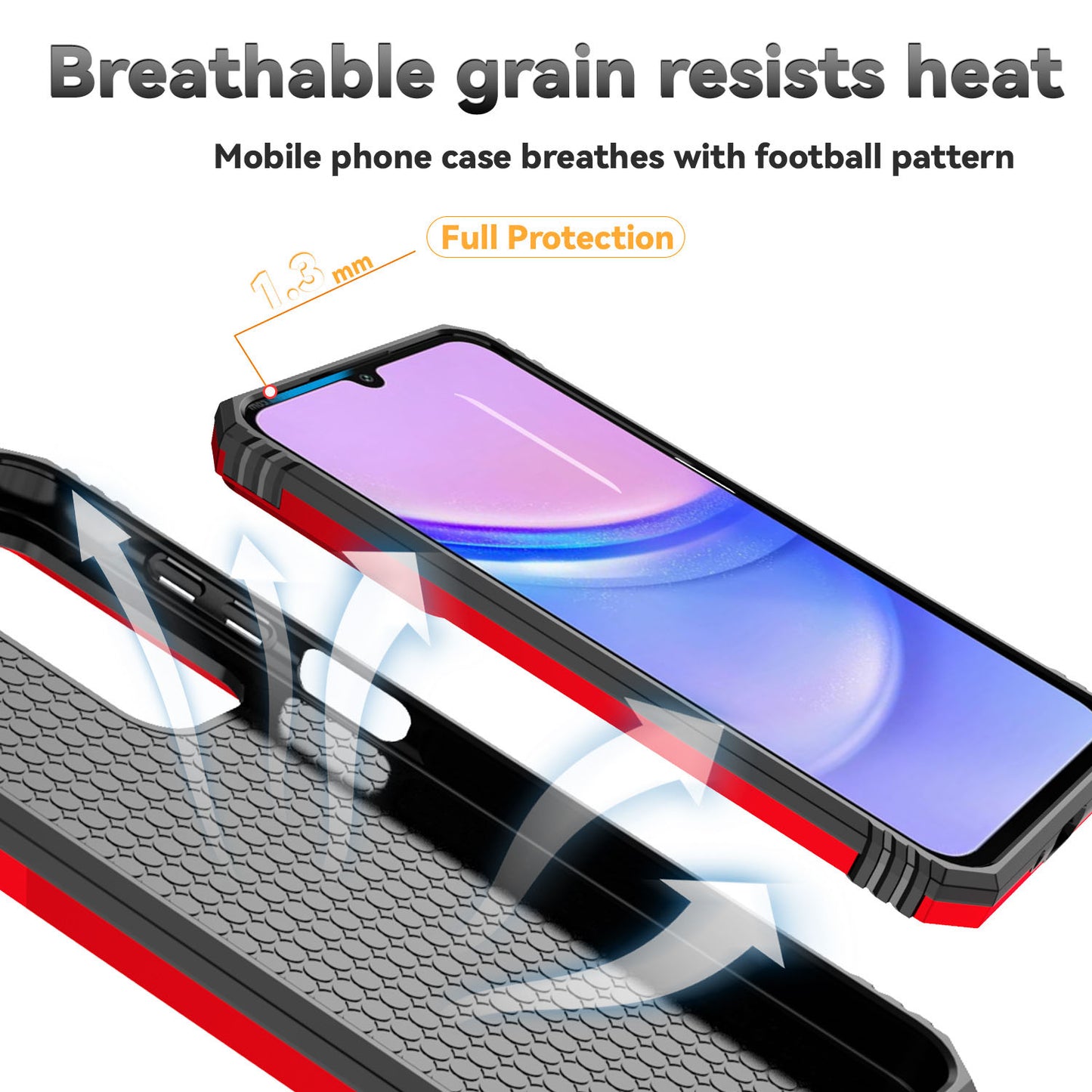 For Samsung Galaxy A16 5G / A16 4G Case PC + TPU Phone Cover Lens Ultimate Protection Kickstand - Red