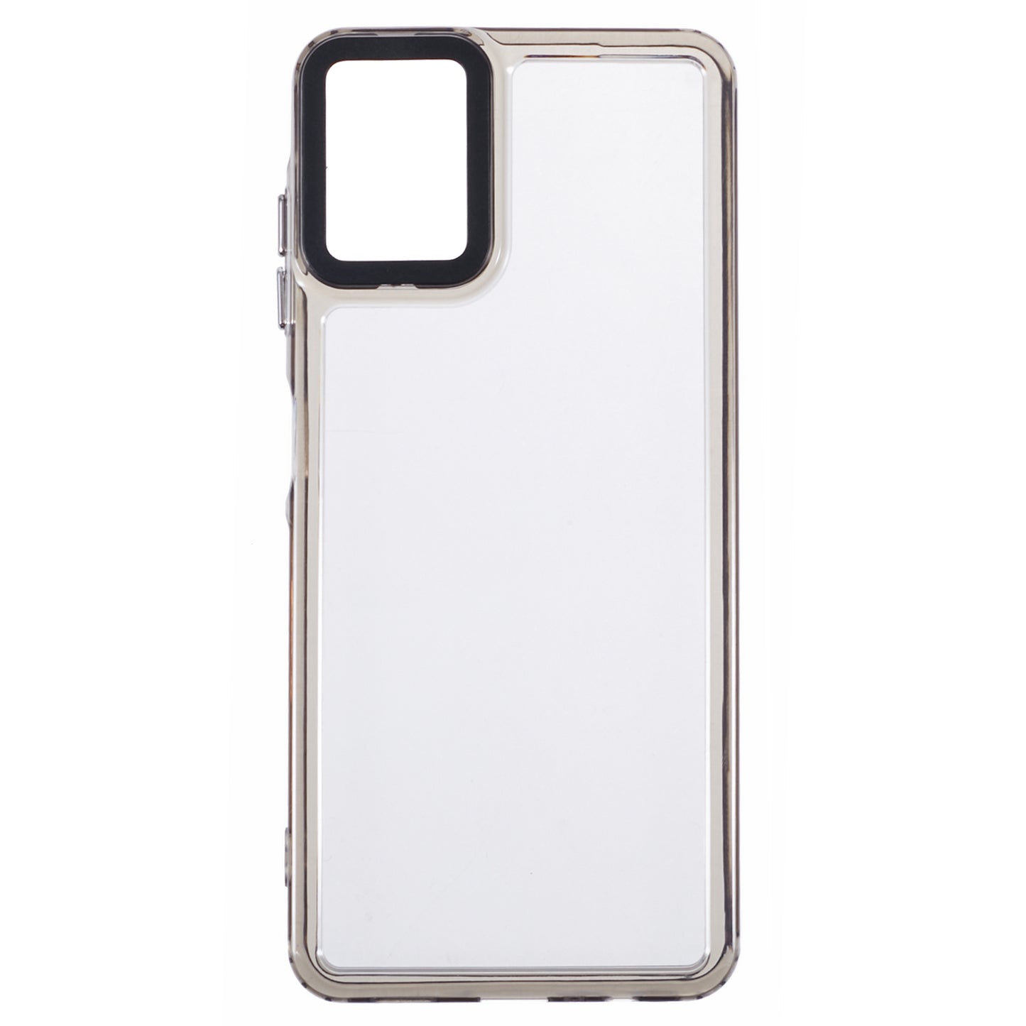 For Samsung Galaxy A06 Clear Phone Case PC+TPU Hybrid Back Cover - Transparent Black