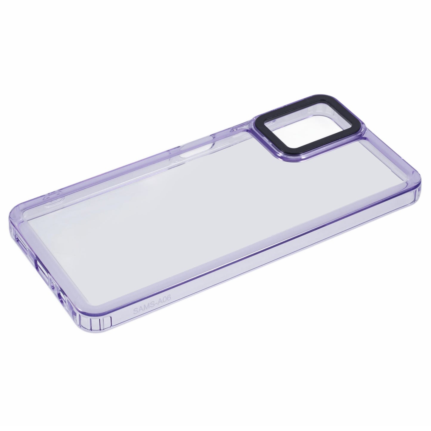 For Samsung Galaxy A06 Clear Phone Case PC+TPU Hybrid Back Cover - Transparent Purple
