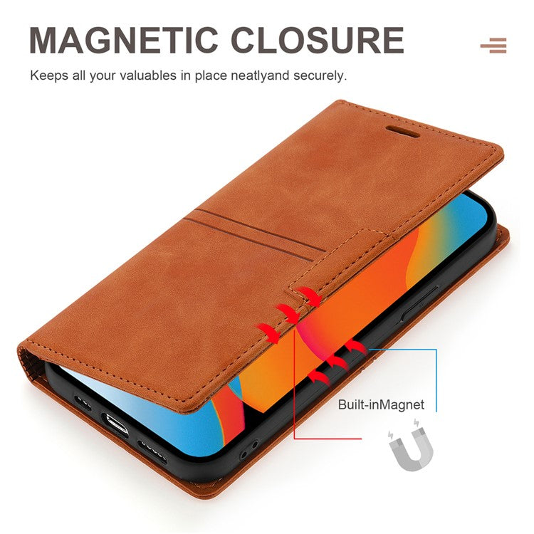 For Google Pixel 9 Pro  /  Pixel 9 Wallet Case Magnetic Closing Leather Phone Cover - Brown