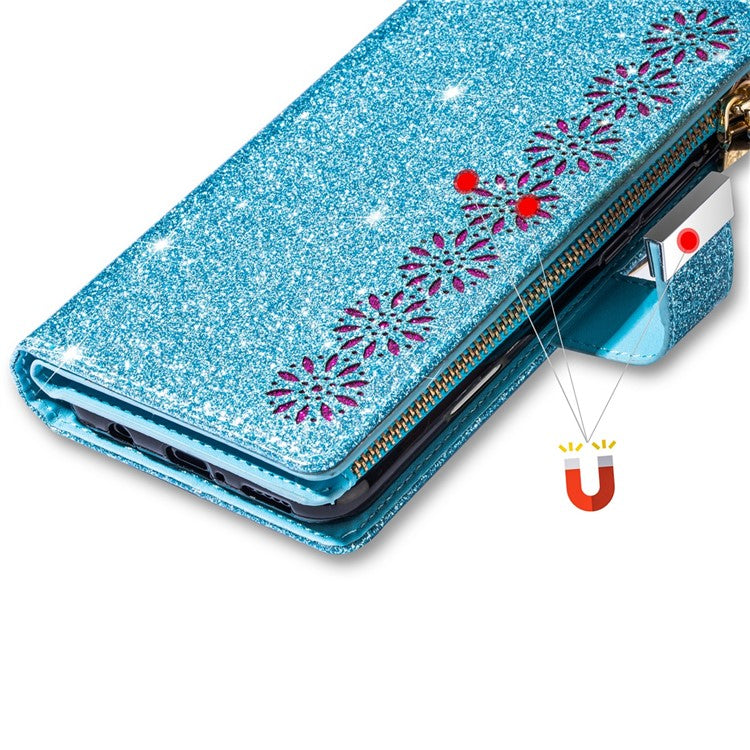 For Google Pixel 9 Pro XL Case Starry Sky Carving Leather Wallet Phone Cover - Blue